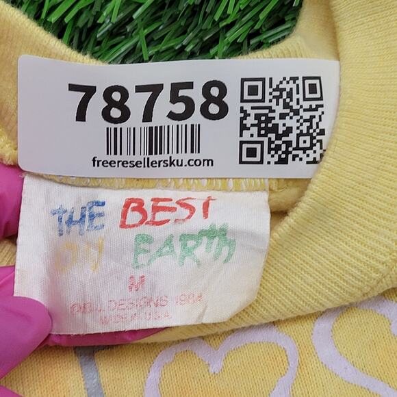 Vintage 1984 Best-Friend On Earth Sweatshirt Womens S/M 18x23 Raglan USA - Picture 11 of 12